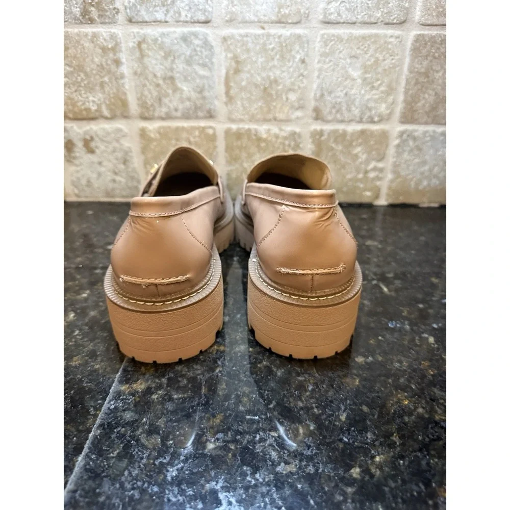 Sam Edelman Laurs Platform‎ Lug Sole Slip On Shoes Women's Size 9.5 Tan Beige